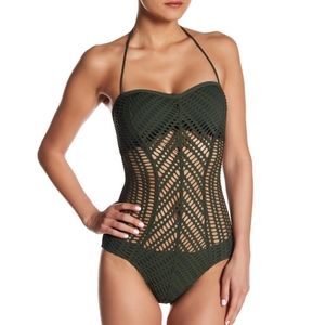 ROBIN PICCONE Sophia Crochet One-Piece Swimsuit